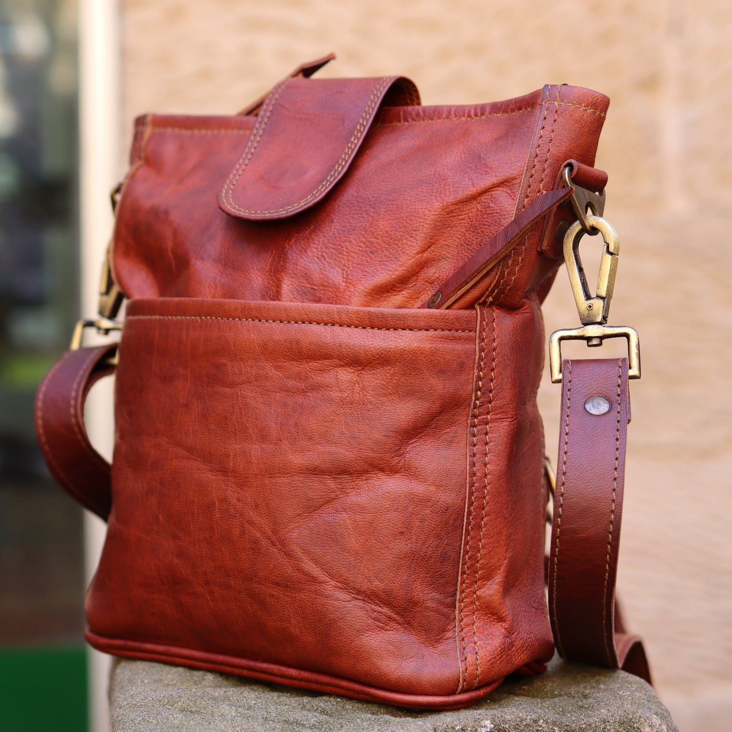 Tiffany 9 inch Tote Crossbody Travel Goat Leather Bag