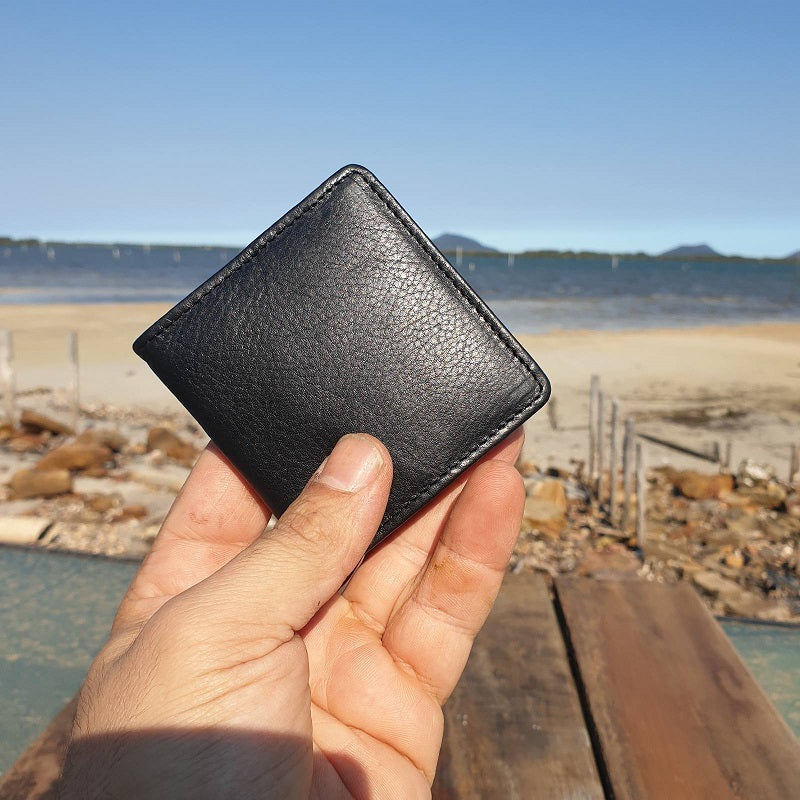 Chase - Compact Cow Hide Black Coin Pouch - The Leather Trading Co.