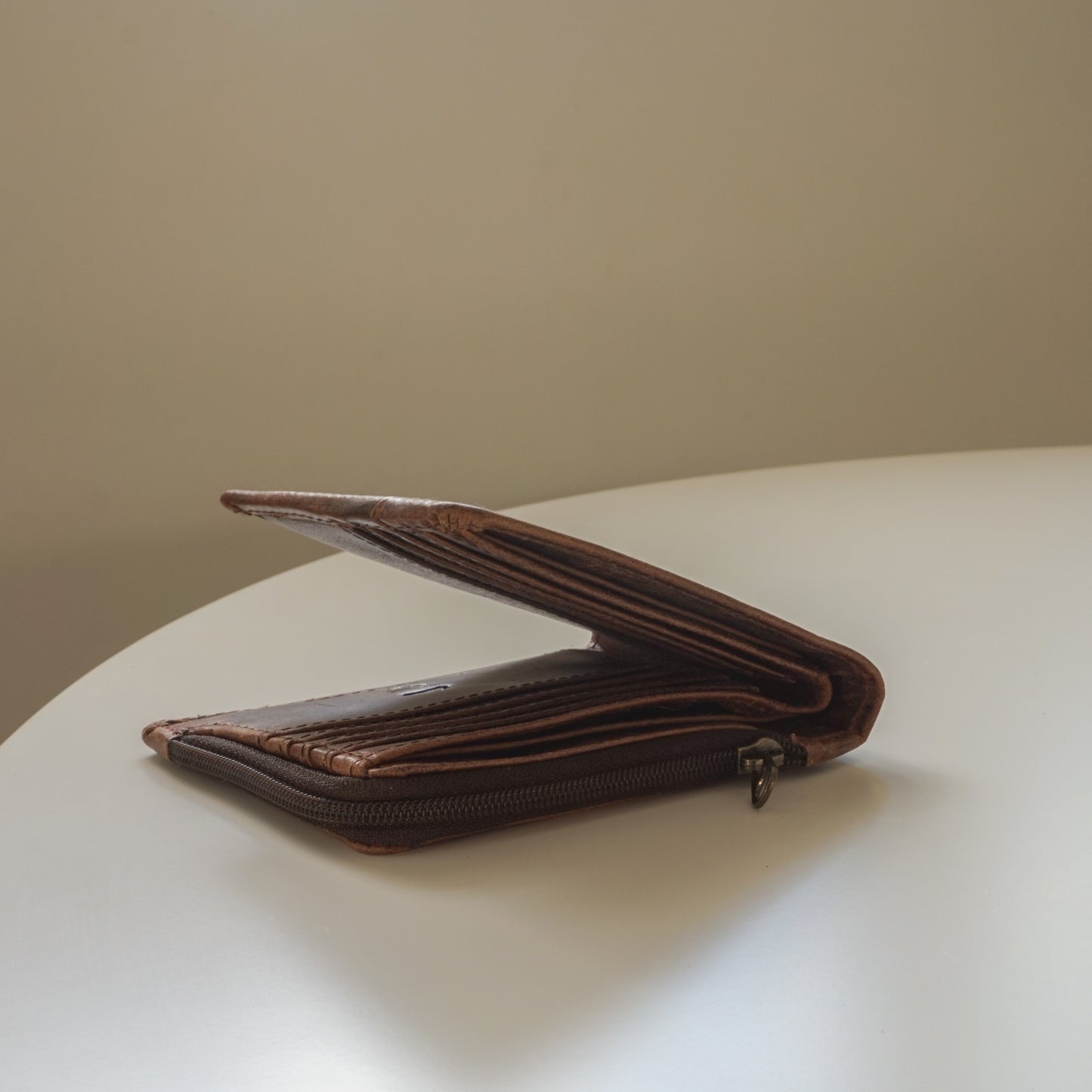 Double Bay Wallet Waxed Buffalo Hide