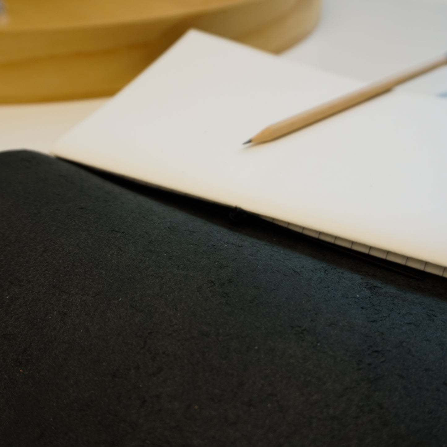 Midori A5 Journal Lock in Black Cowhide