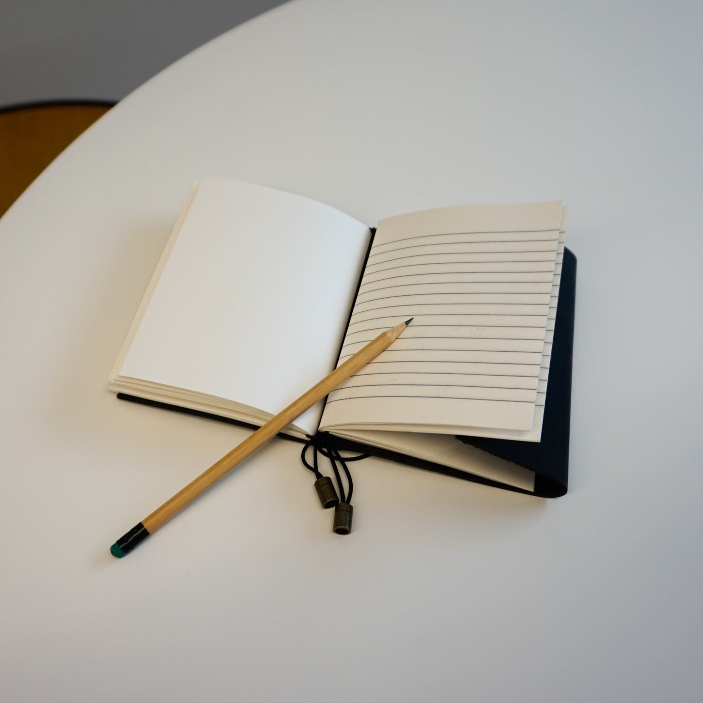 Midori A6 Journal Lock in Black Cowhide