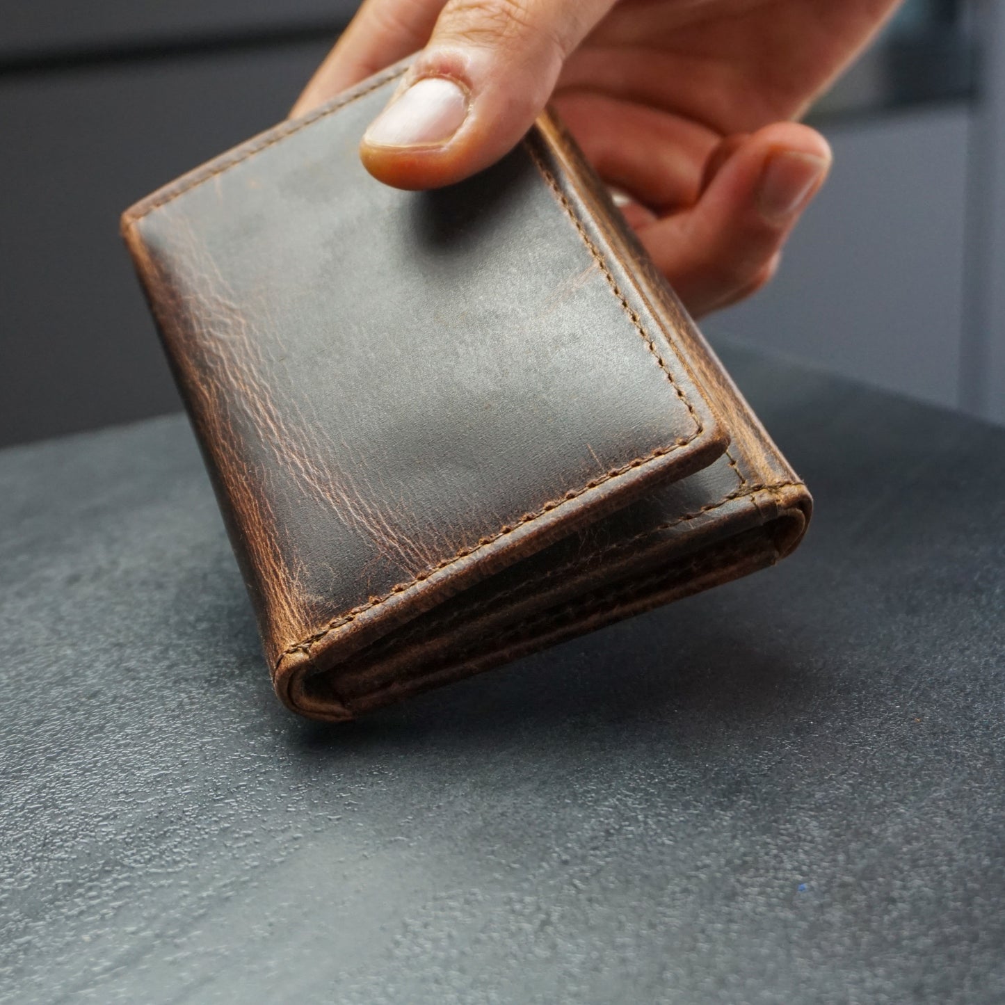 Newport Wallet Waxed Buffalo Hide