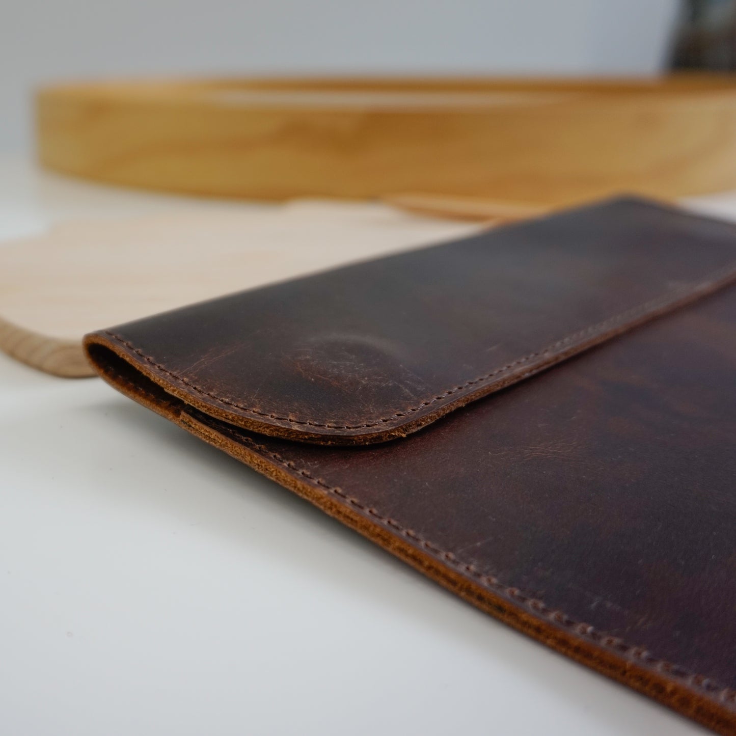 Newtown 8 Small Tablet Case Waxed Buffalo Hide