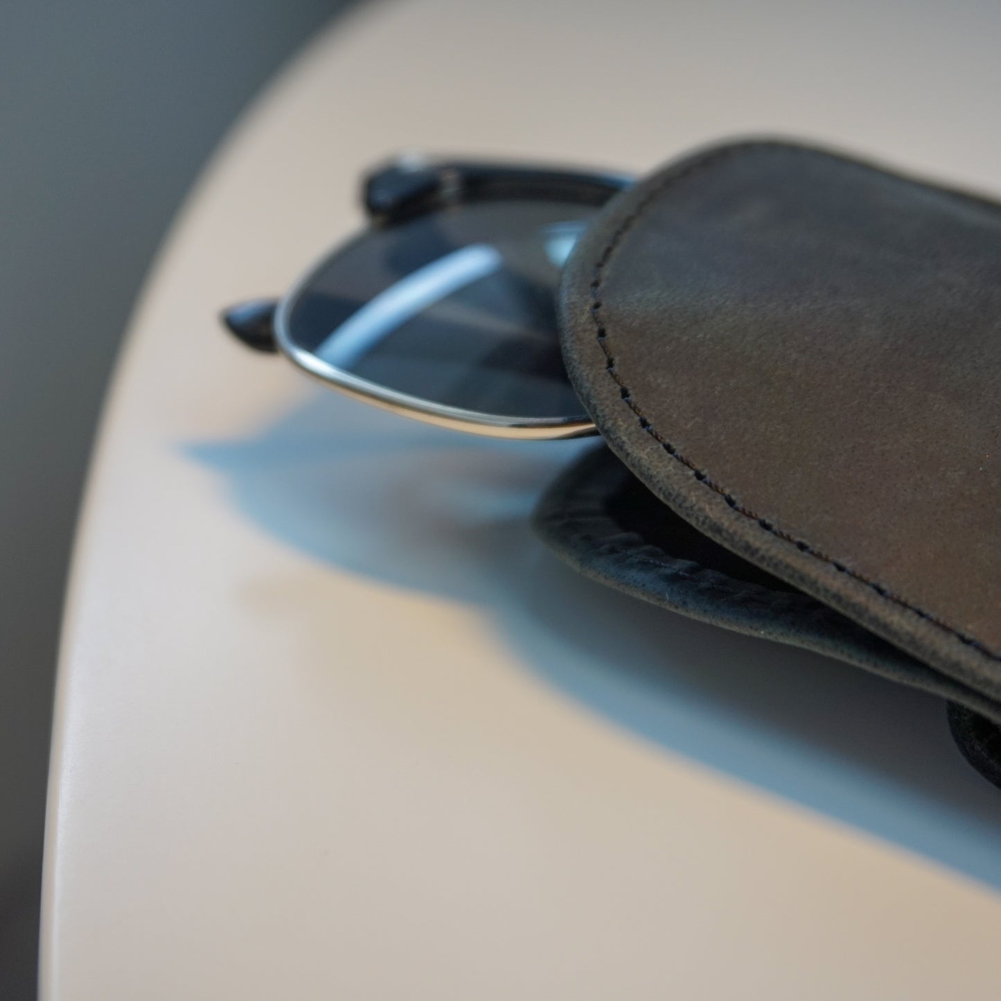 Slip Inn Glasses Case Cowhide Black