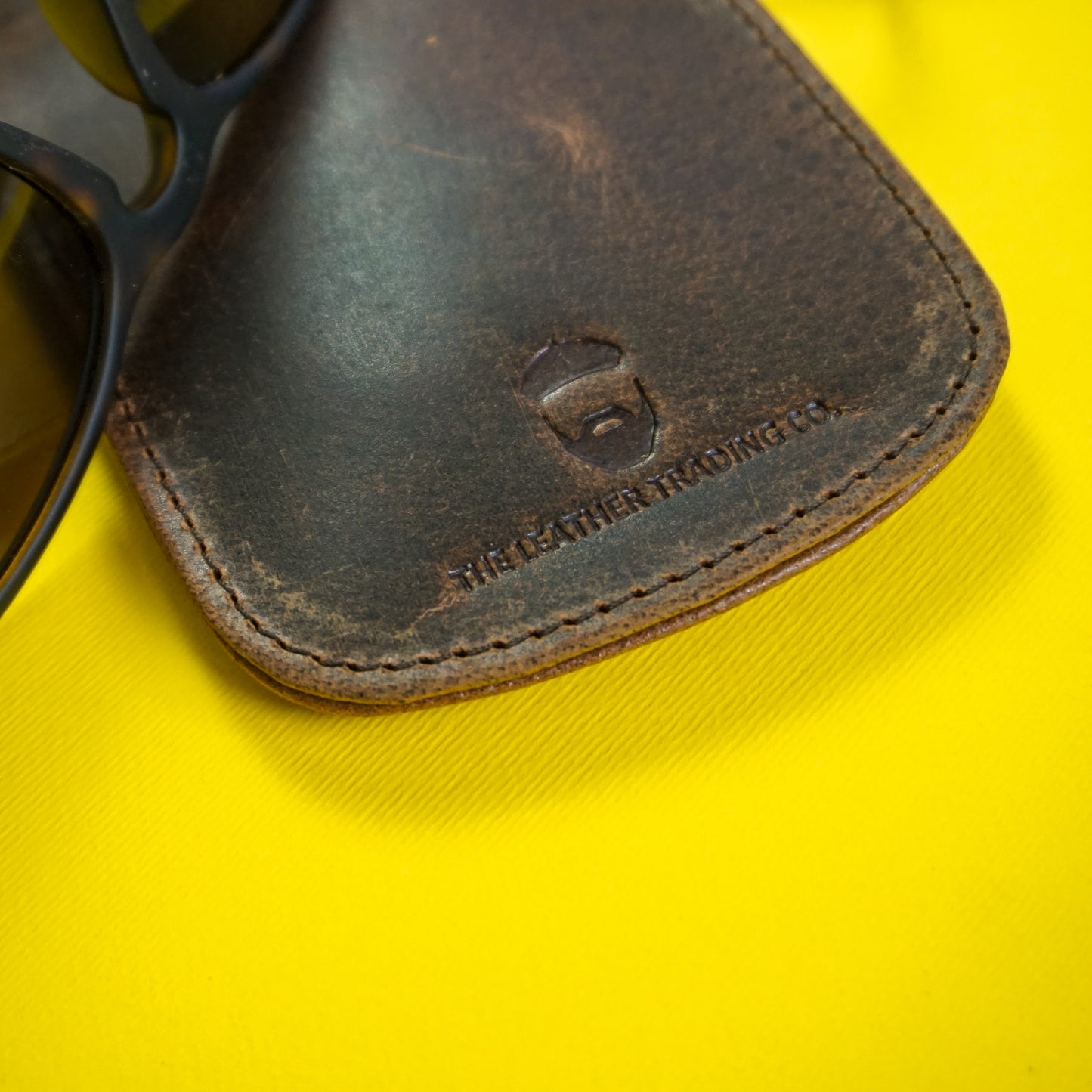 Slip Inn Glasses Case Waxed Buffalo Hide