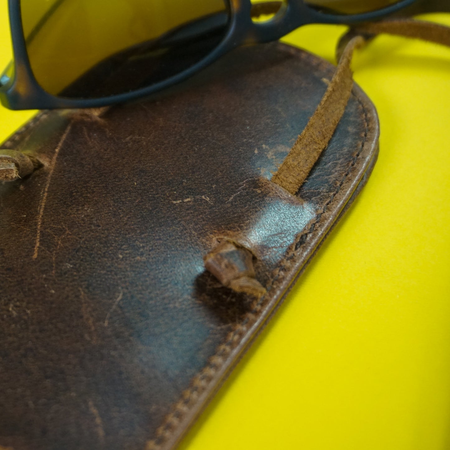 Slip Inn Glasses Case Waxed Buffalo Hide