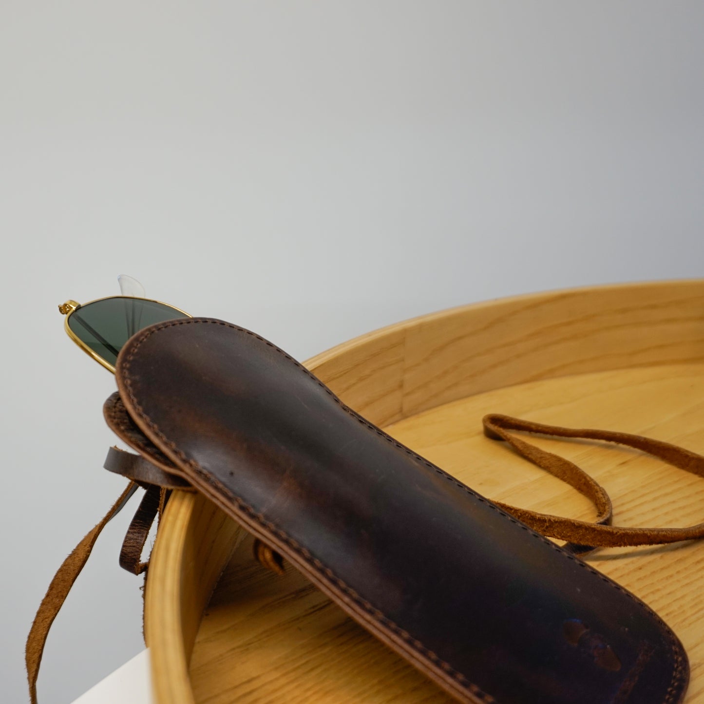 Slip Inn Glasses Case Waxed Buffalo Hide