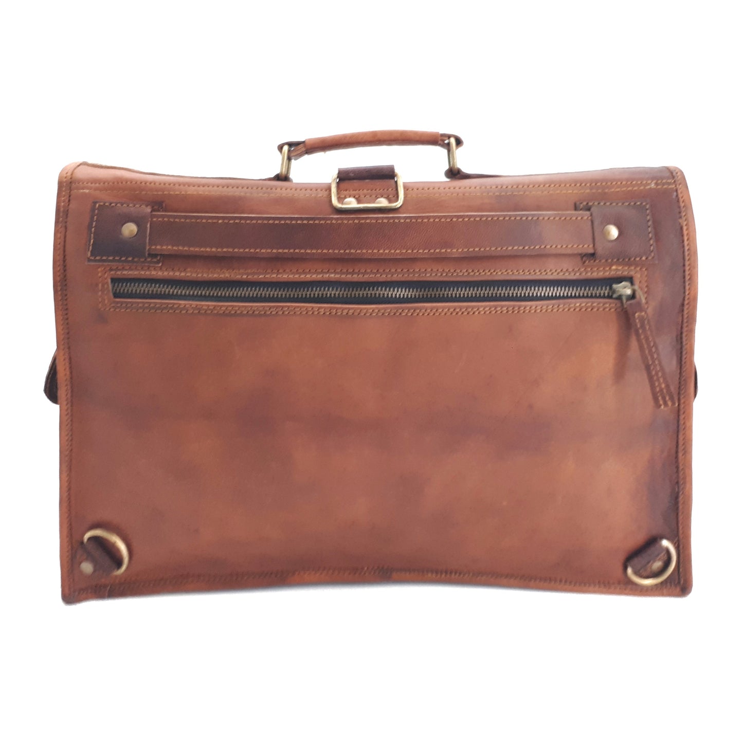 The Big Pommie 16-inch Old School Leather Satchel Bag