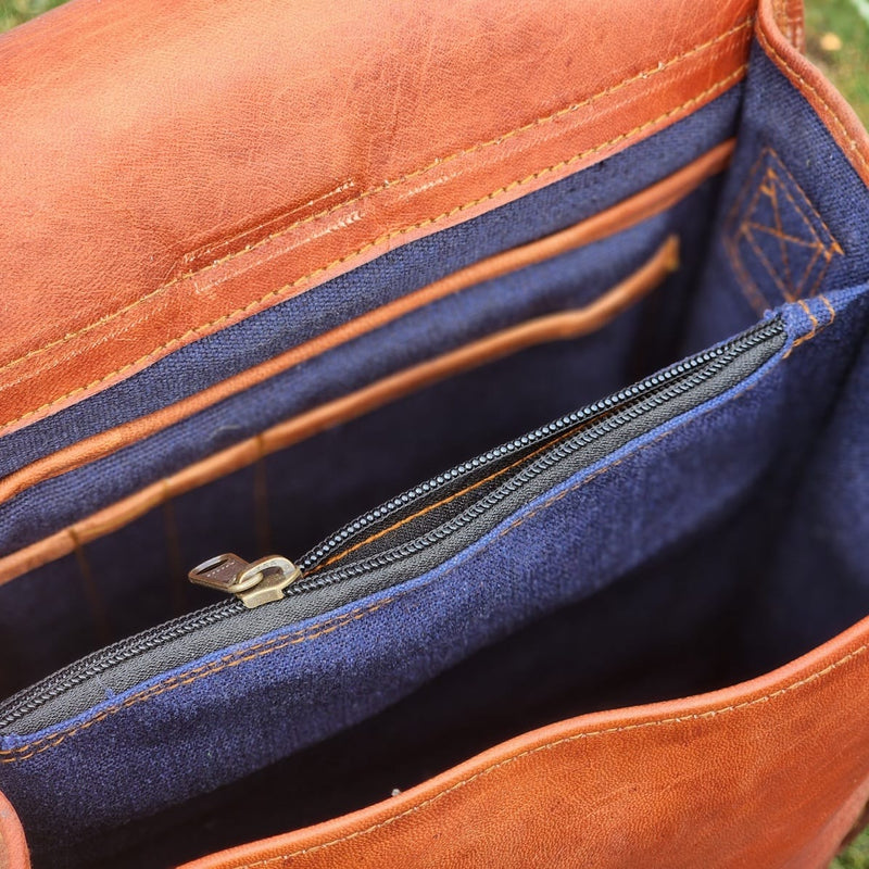 The Post 12 Inch Goat Leather Messenger Flap Satchel Day Bag