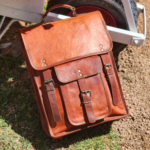 Double Bay 16 Inch Goat hide Backpack