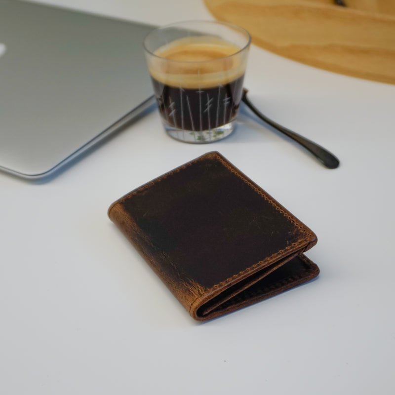 Carlton Card Case Waxed Buffalo Hide