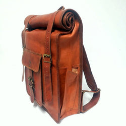 The Tank 14 Inch Indiana Jones Goat Leather Roll Top Backpack