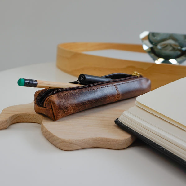 Hornsby Pencil Case Waxed Buffalo Hide