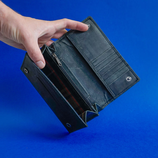 Hunters Hill Clutch Wallet Cowhide Black