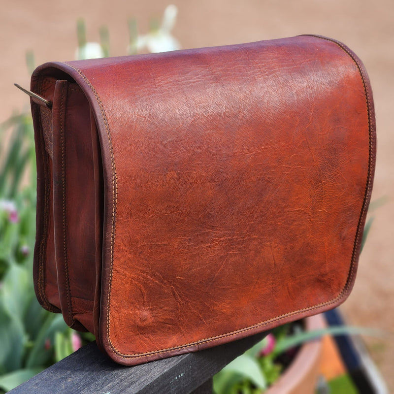 Mascot 16 GT- Full Grain Leather Messenger Full Flap Satchel Bag