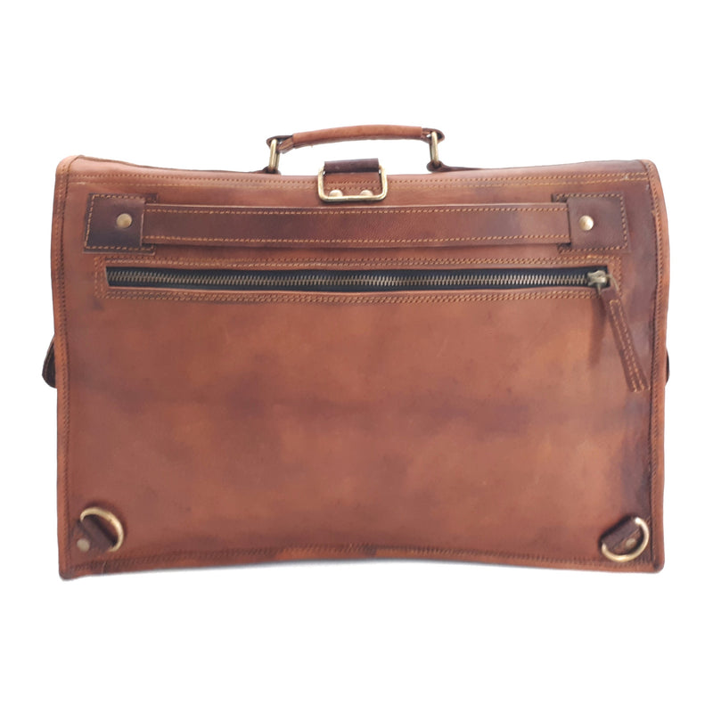 The Big Pommie 16-inch Old School Leather Satchel Bag
