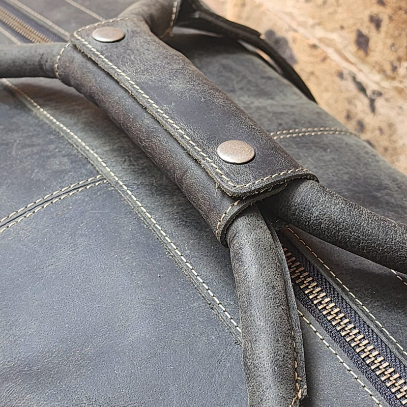 ULURU 50CMM BUFFALO TRAVEL AND GYM DUFFLE BAG - BLACK