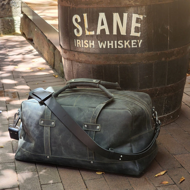 ULURU 50CMM BUFFALO TRAVEL AND GYM DUFFLE BAG - BLACK