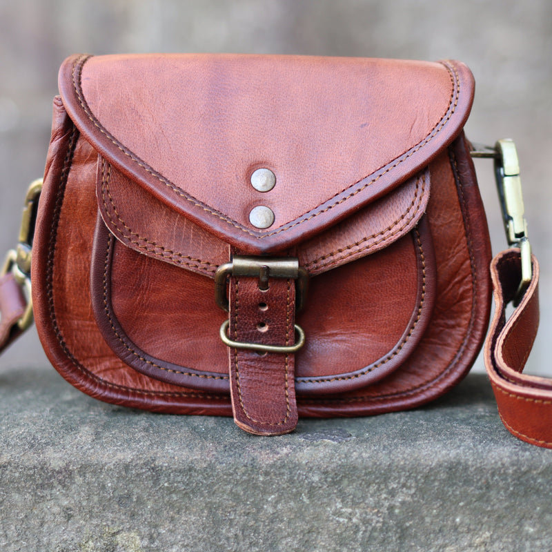 Victoria 7 Inch Saddle Bag -Goat hide